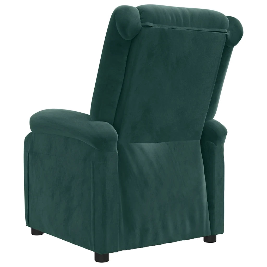 Divano Sedia-Poltrona Reclinabile Verde Scuro in Velluto 444592
