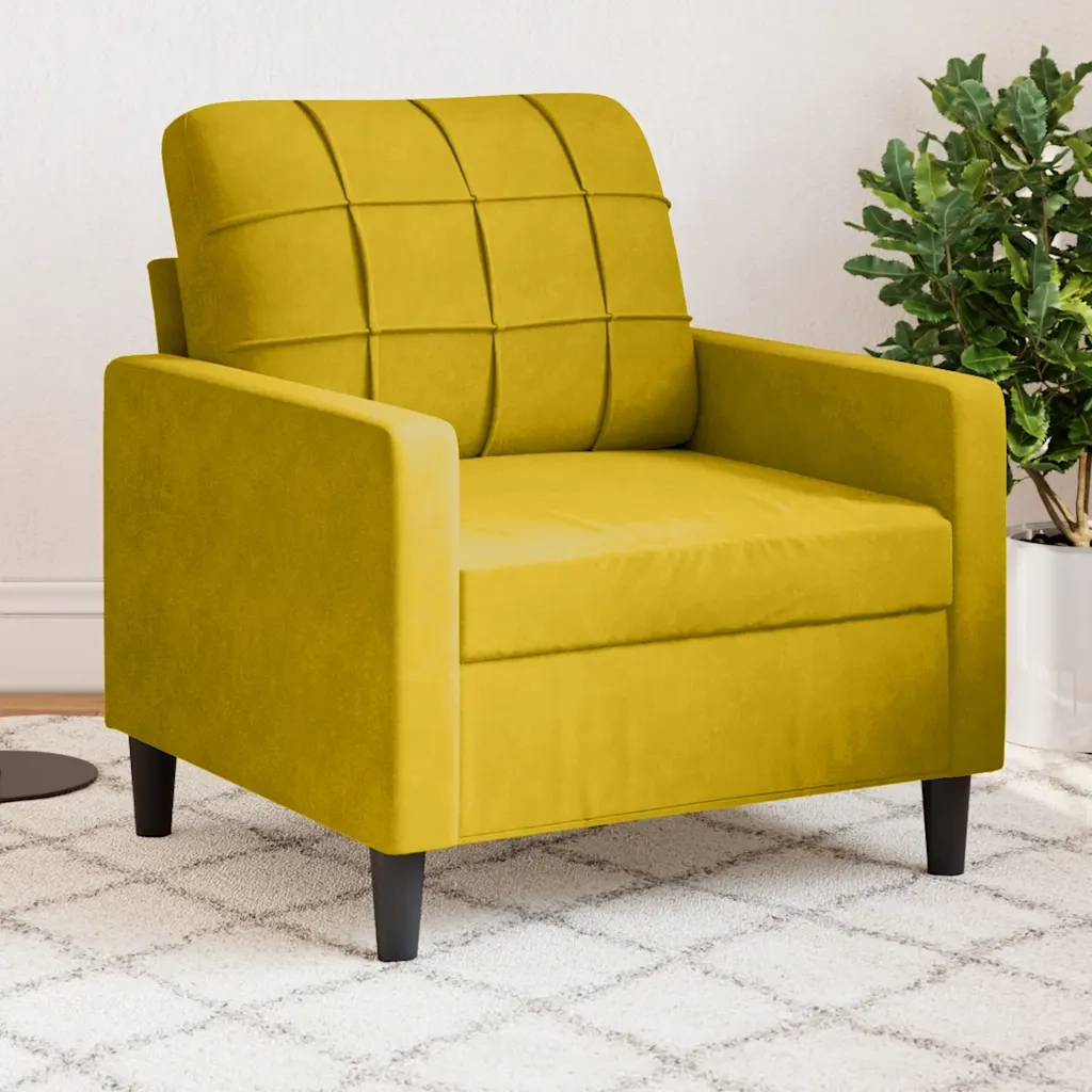 Poltrona Giallo 60 cm Velluto