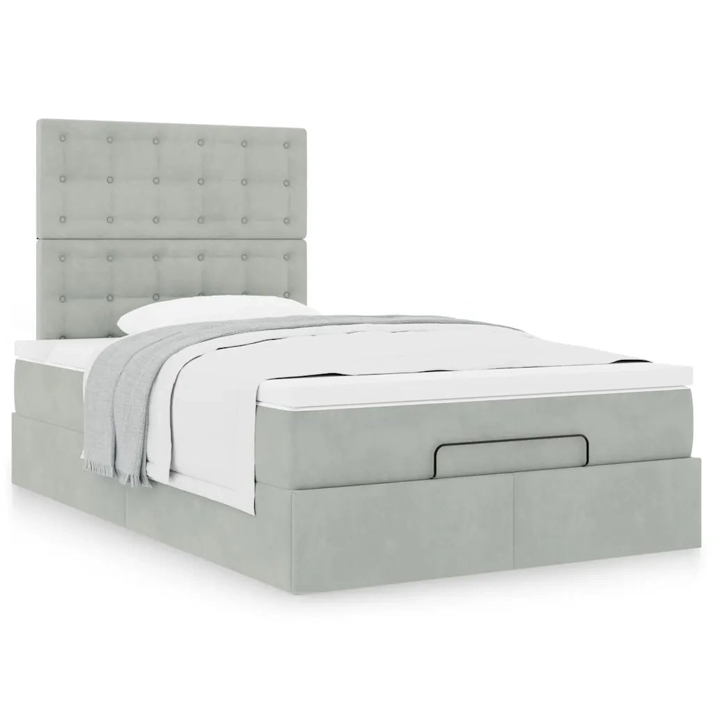 Struttura Letto Pouf con Materassi 120x200 cm Velluto 3313607