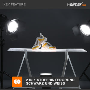 2in1 Sfondo in tessuto 2,85x6m, B/N