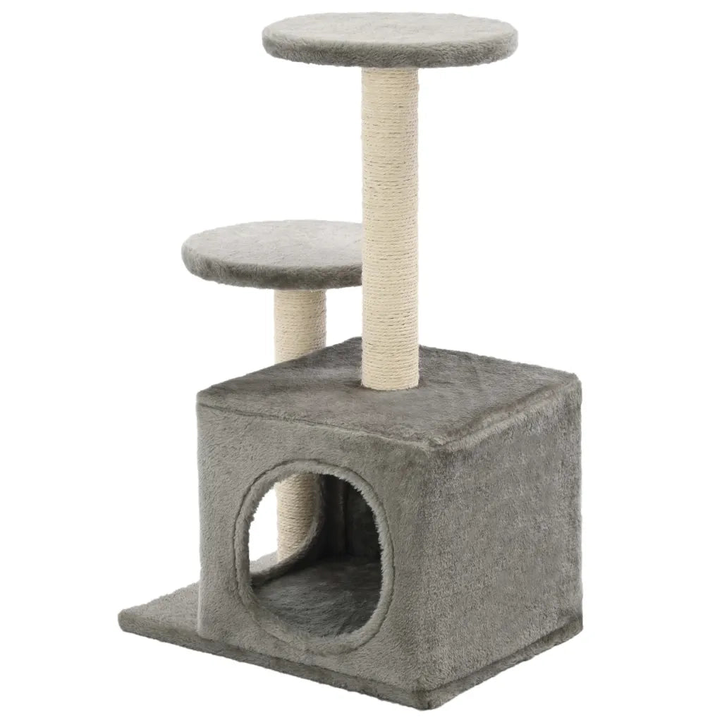 Albero per Gatti con Pali Tiragraffi in Sisal 60 cm Grigio 170517