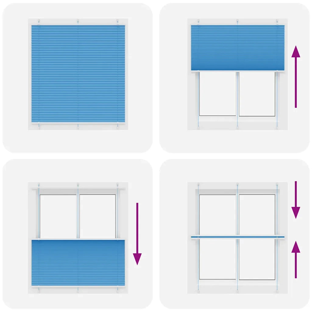 Tenda Plissettata Blu 120x100 cm Larghezza Tessuto 119,4 cm 4015181