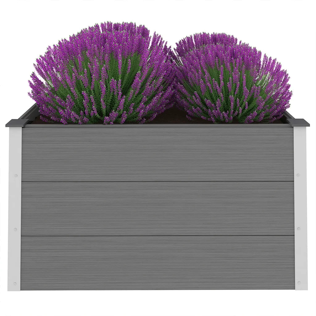 Fioriere | Cassetta per fiori | Letto Rialzato da Giardino in WPC 100x100x54 cm Grigio