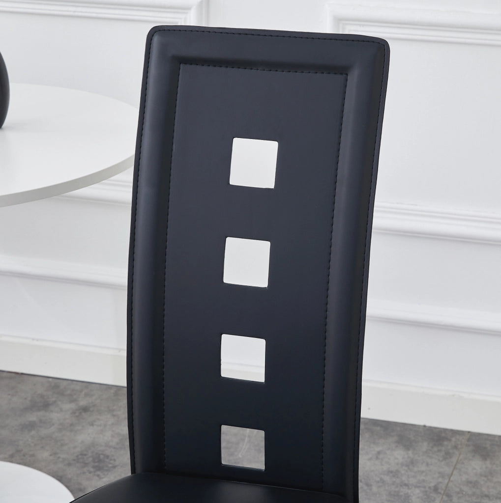 Set di 2 sedie da pranzo nere e oro in PU e metallo