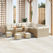 Set Divano da Giardino 14 pcs Beige polyrattan