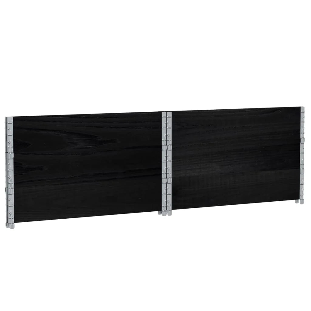 Vassoio per fioriera aiuola rialzata piante fiori terrazza giardino 100 x 100 cm legno massello di pino nero 02_0037247