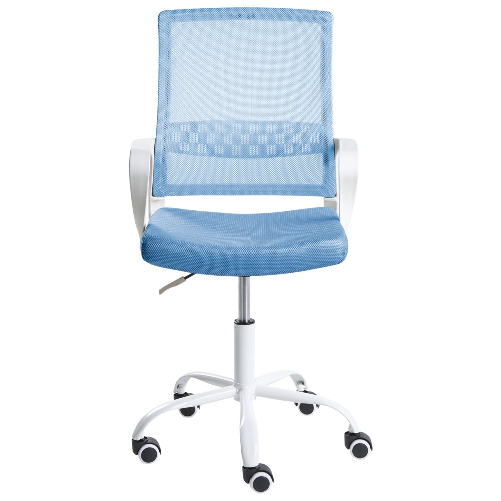 Sedia da ufficio in tessuto a rete blu imbottitura regolabile in altezza girevole da scrivania per computer per ufficio domestico