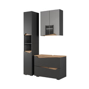 Vicco Set di mobili da bagno Antracite/Artisan 3 parti con mobile alto