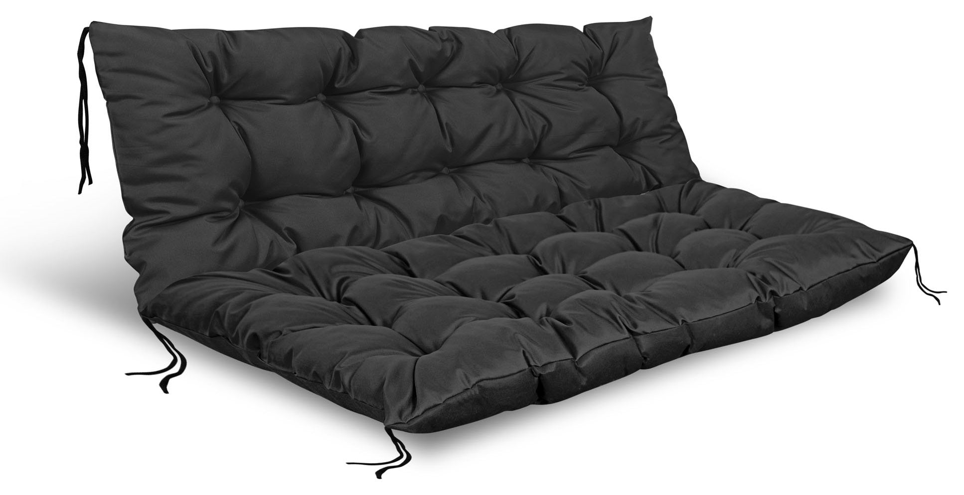 Cuscini da giardino AIO FACTORY 120x80 cm impermeabili neri per panca in pallet