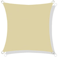 AIO FACTORY 5x5 m Vela Ombreggiante Impermeabile Beige - Vela Parasole da Giardino
