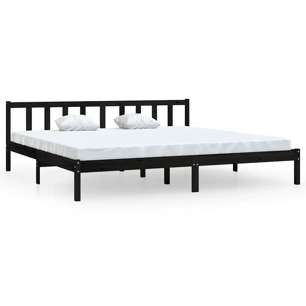 Giroletto Nero in Legno Massello di Pino 200x200 cm cod mxl 64283