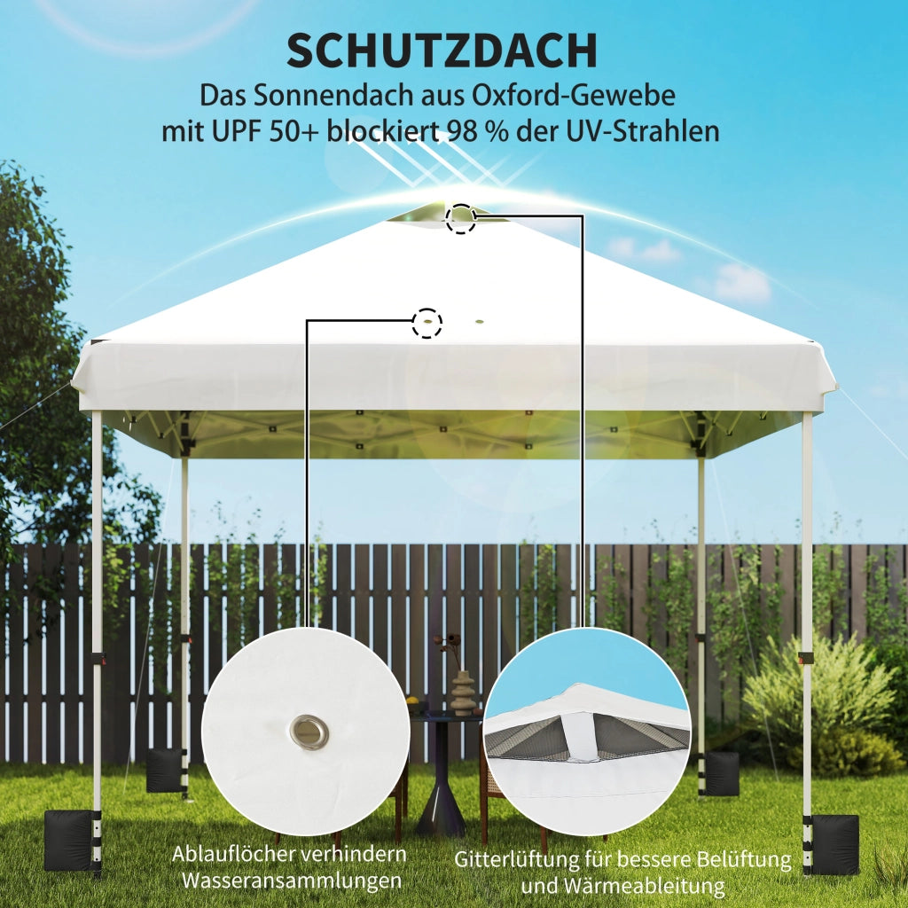 Pavillon pieghevole 3x3m per giardino esterno ¨C Zephmum ¨C Grigio resistente all'acqua