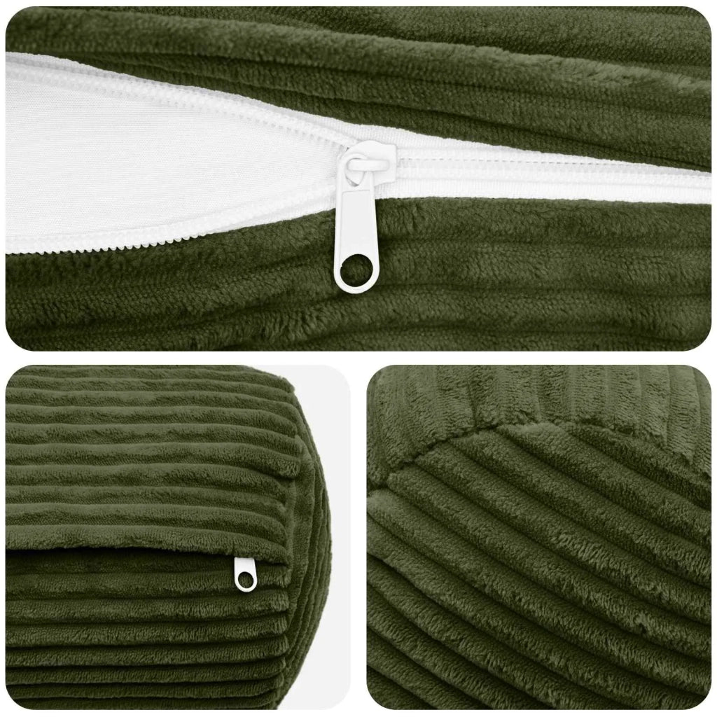 Federa 6 pcs HEERLEN Verde Ø 15 x 40 cm corduroy 923262