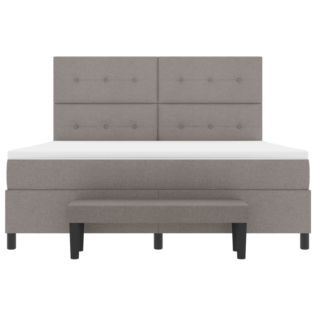 Letto con rete a molla e materasso taupe 180x200 cm tessuto