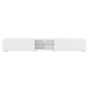 Mobile TV con 2 ante a ribalta; illuminazione LED multicolore e ripiano trasparente per soggiorno; 200 × 30 × 30 cm