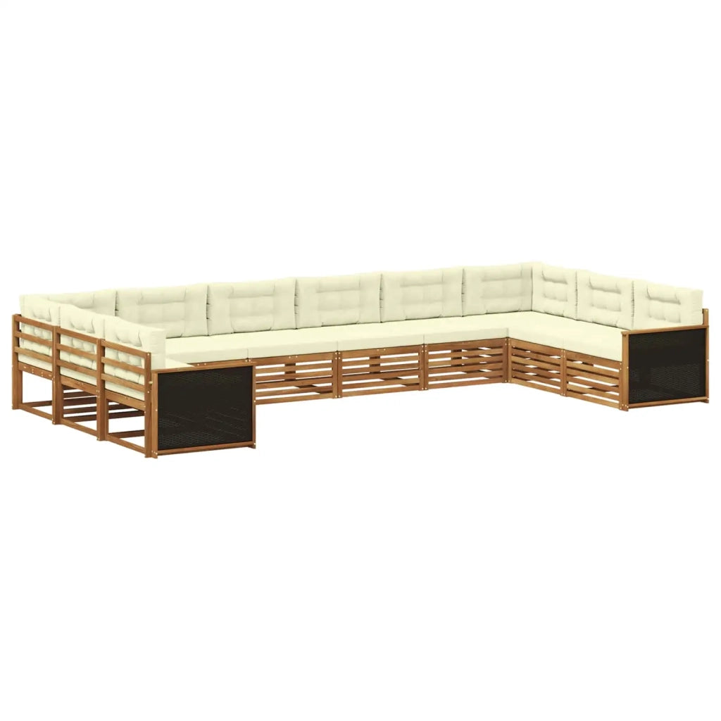 Set divani 10 pz Legno di Acacia Massello 3383883