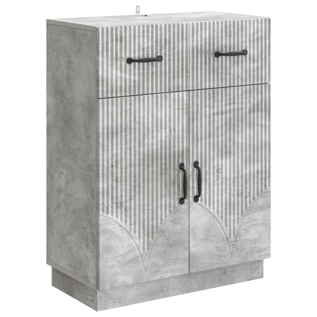 Credenza | Madia | Buffet da pranzo | Armadio da pranzo Grigio Cemento 66 x 34,5 x 87 cm Legno ingegnerizzato
