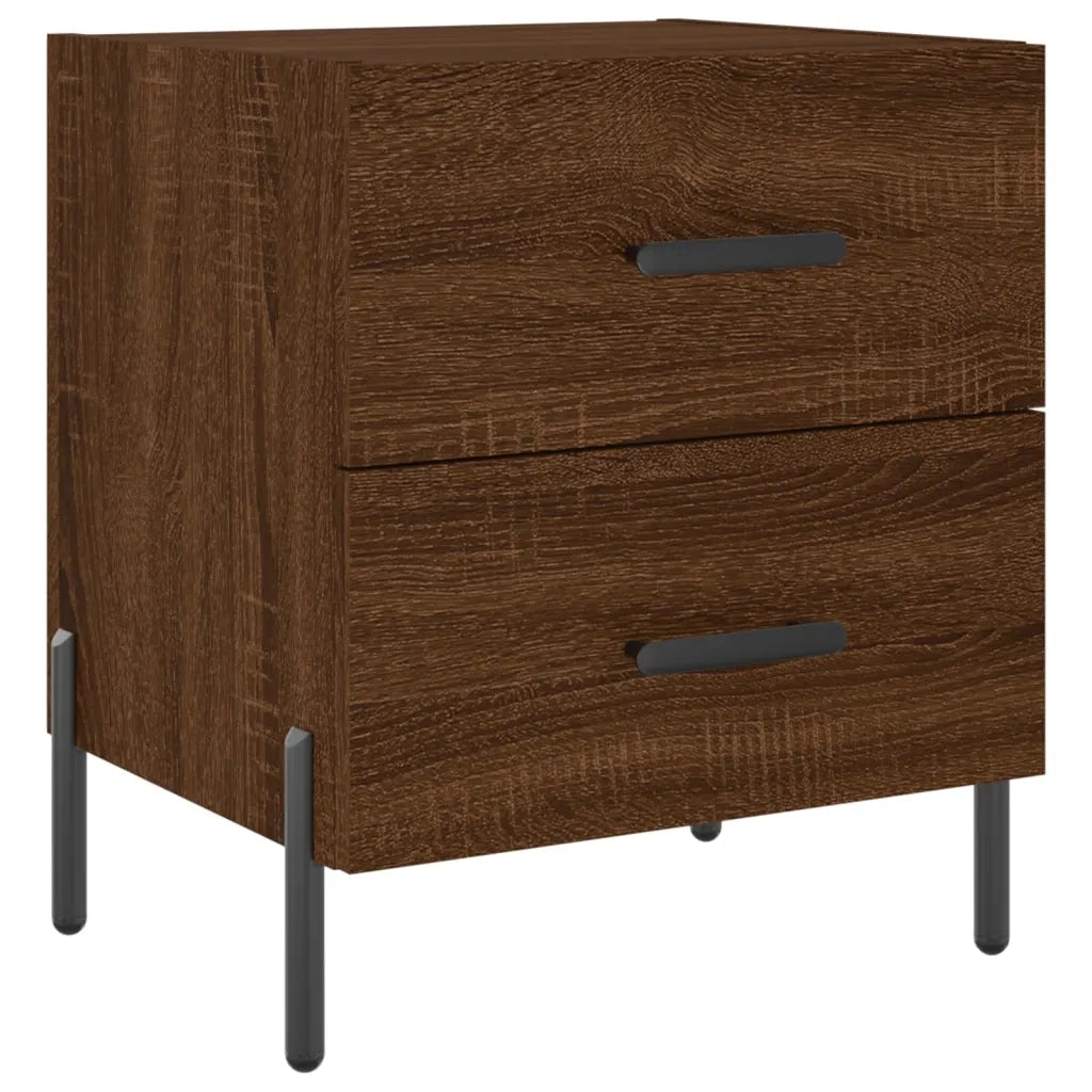 Comodini 2 pz Rovere Marrone 40x35x47,5 cm in Legno Multistrato 827339
