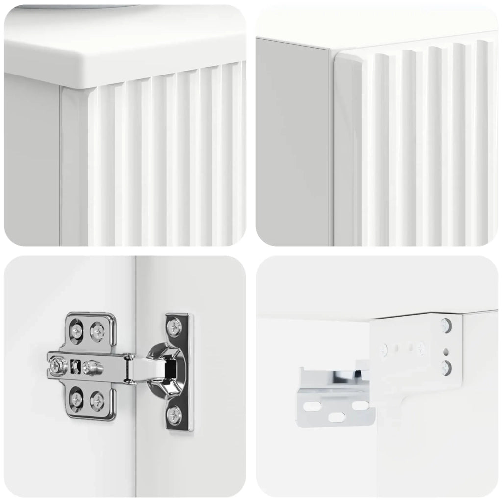 Set di mobili per il bagno 2 pz Bianco Lucido 3406127
