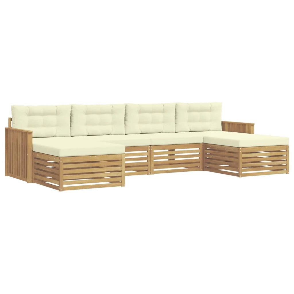 Set di divani da esterno 6 pz Bianco e Crema 3390920