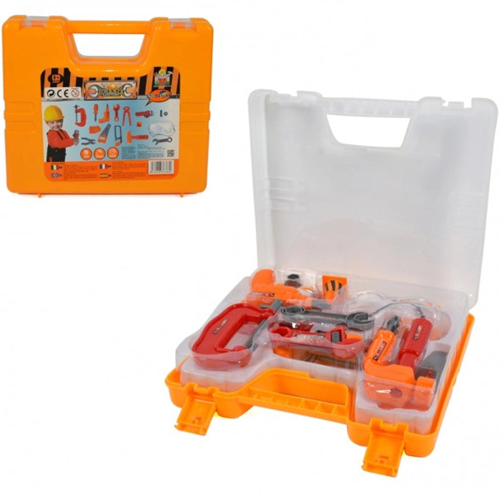 Trade Shop - Playset Valigetta Degli Attrezzi Bricolage Fai Da Te Accessori Gioco Giocattolo -