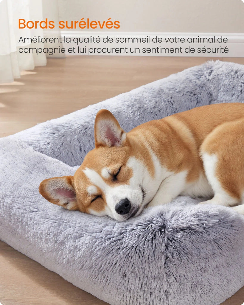 Cuccia per cani/cuccia per animali domestici 71 x 55 x 18 cm cuscino per divano morbido e imbottito con bordi rialzati rivestimento sfoderabile e lavabile antiscivolo grigio sfumato 12_0006820