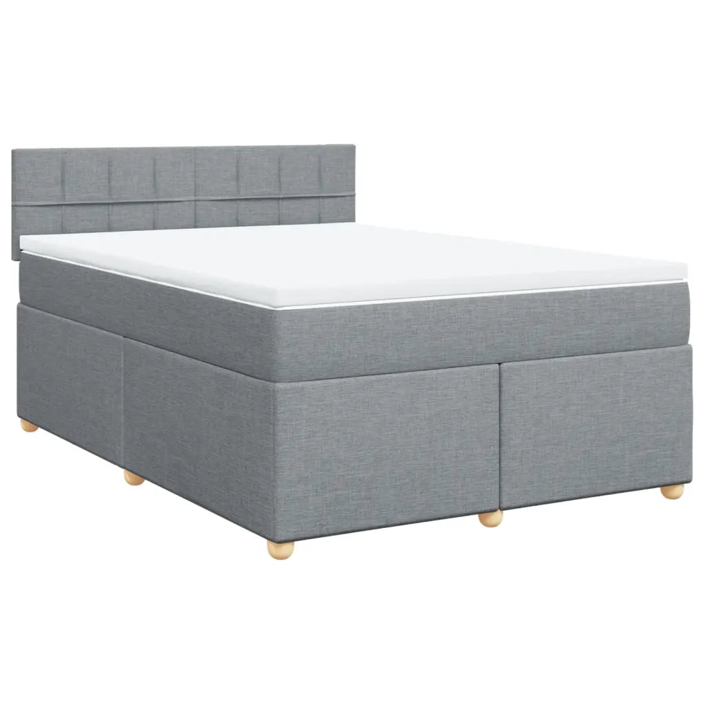Giroletto a Molle con Materasso Grigio Chiaro 140x200cm Tessuto