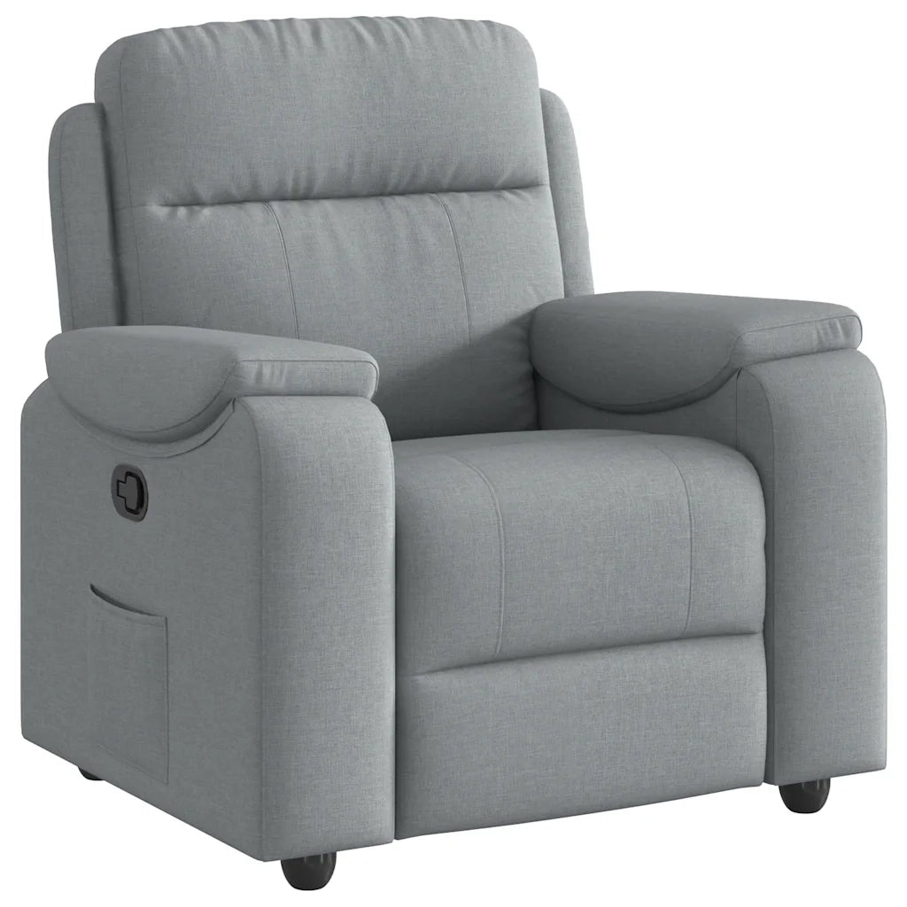Divano Sedia-Poltrona Reclinabile in Tessuto Grigio Chiaro 873975