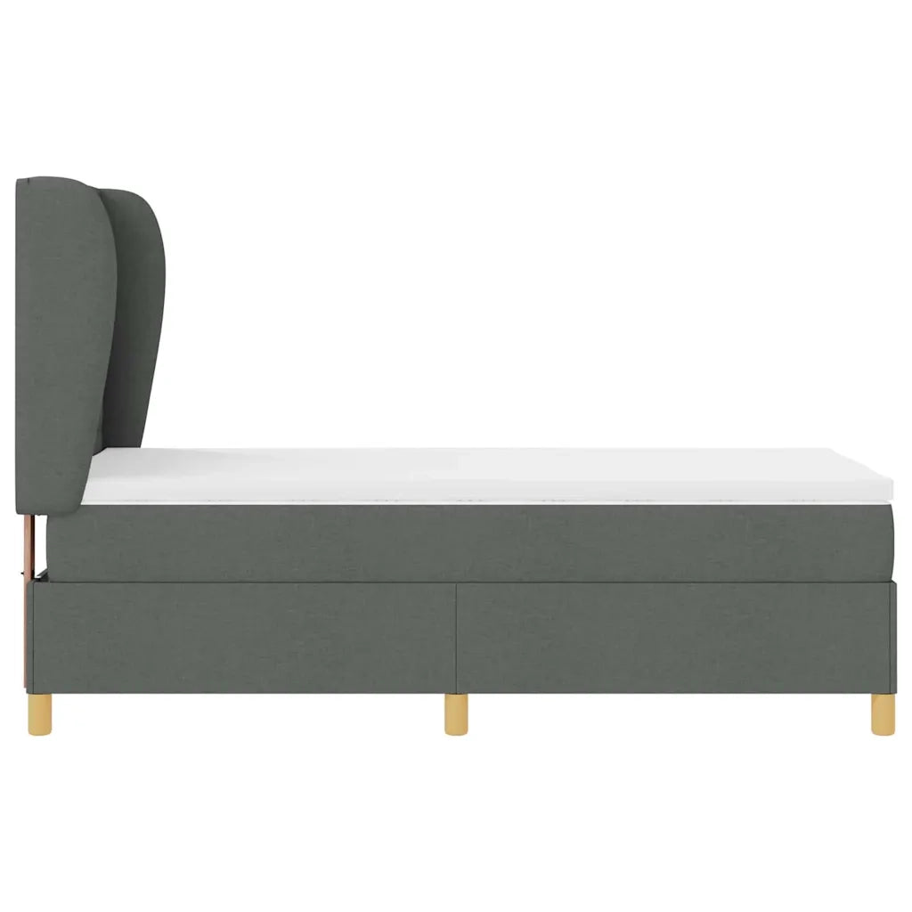 Letto a molle con materasso Grigio scuro 200 x 80 cm Tessuto 3340656