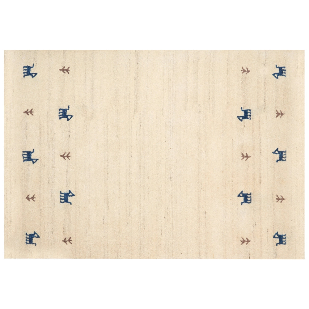 Tappeto Gabbeh per aree beige in lana 160 x 230 cm a pelo fitto Tradizionale rustico a tinta unita Stile