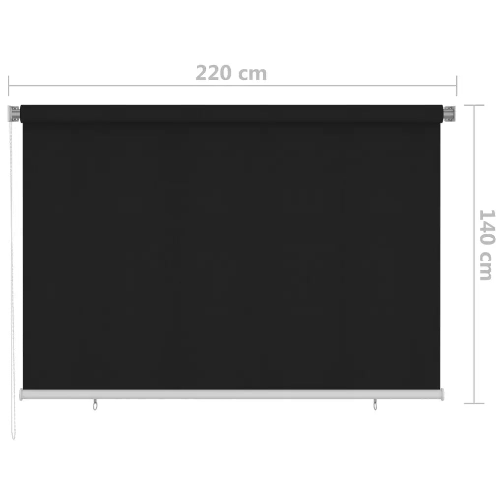 Tenda a Rullo per Esterni 220x140 cm Nera 312947