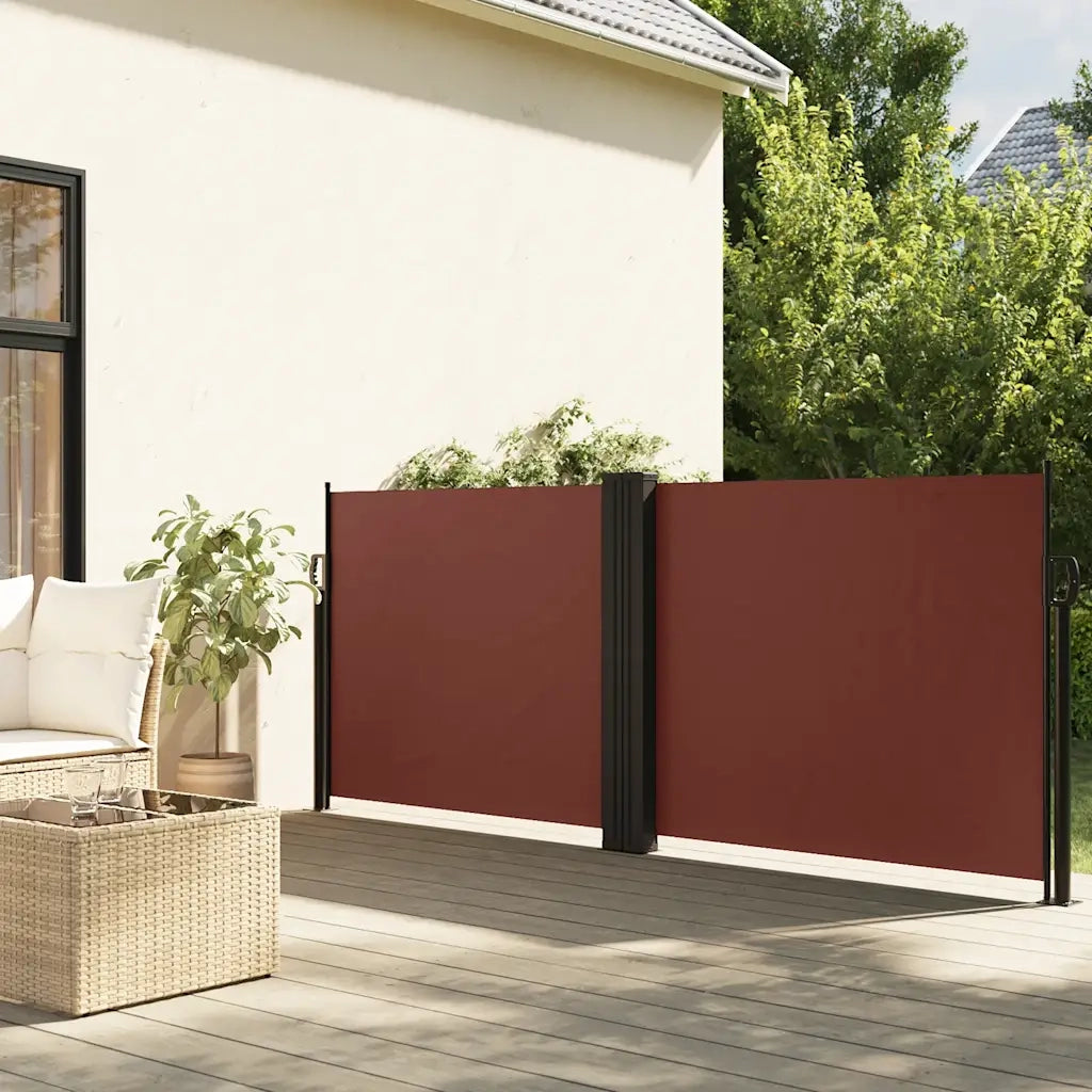 Tenda da Sole Laterale Retrattile Marrone 100x1000 cm