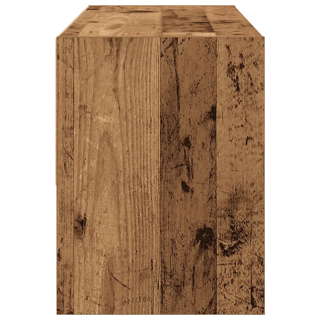 Scarpiera Impilabile Legno Antico 89,5x30x40 cm 858853