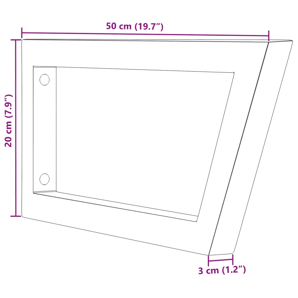 Reggimensole per Lavabo 2 pz Nere Trapezio in Acciaio 4007287