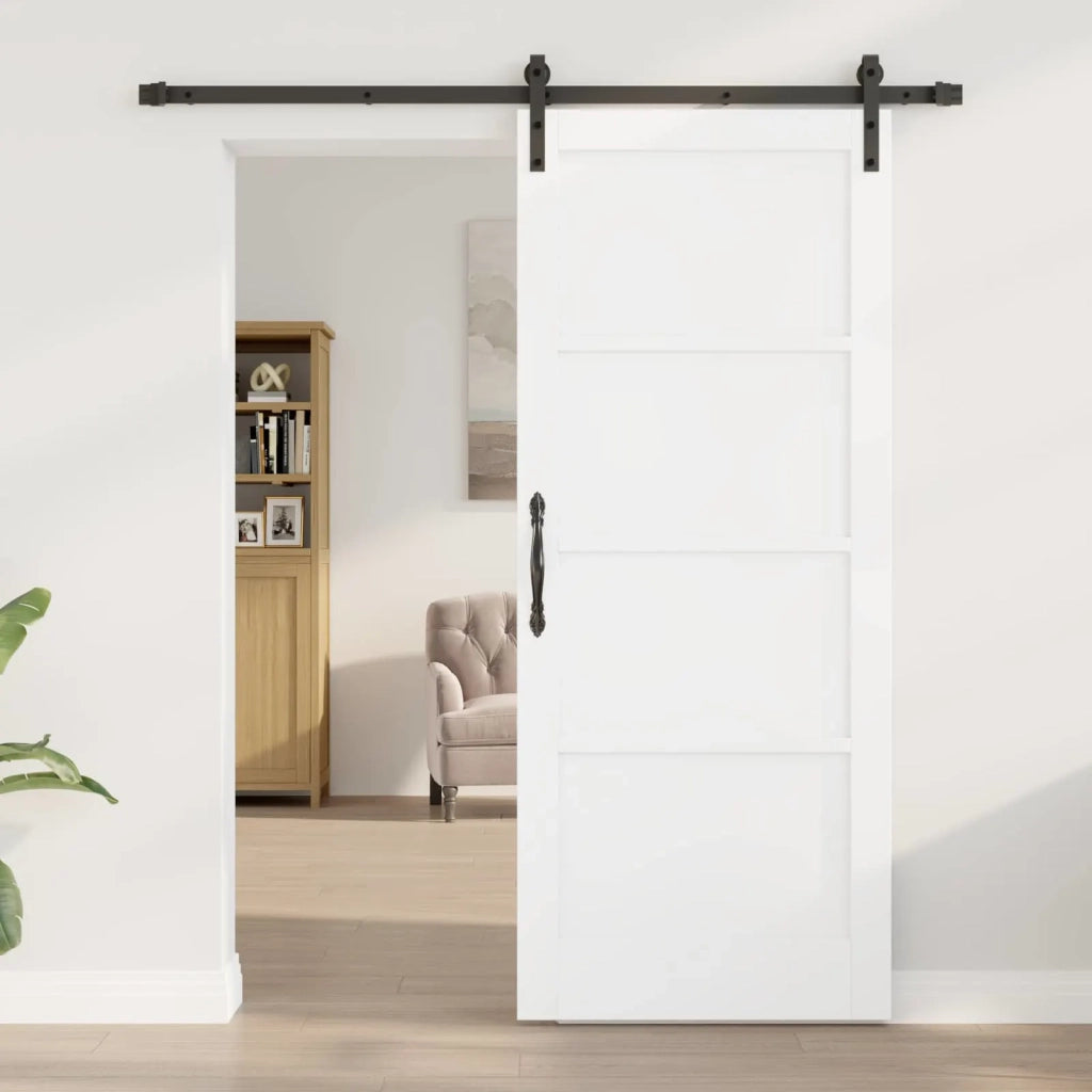 Porta scorrevole Bianco e Nero 83 x 202 cm