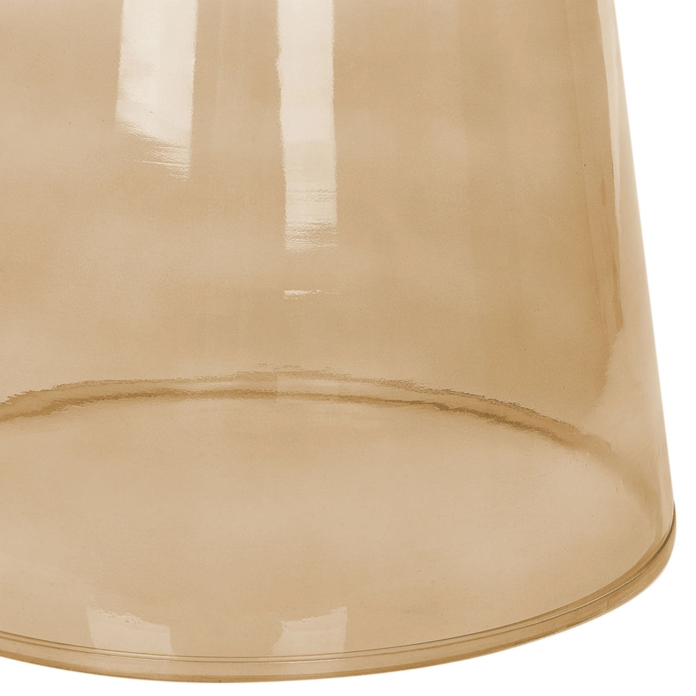 Set di 2 Tavoli da caffè in vetro trasparente marrone dorato moderno di forma ovale design moderno contemporaneo