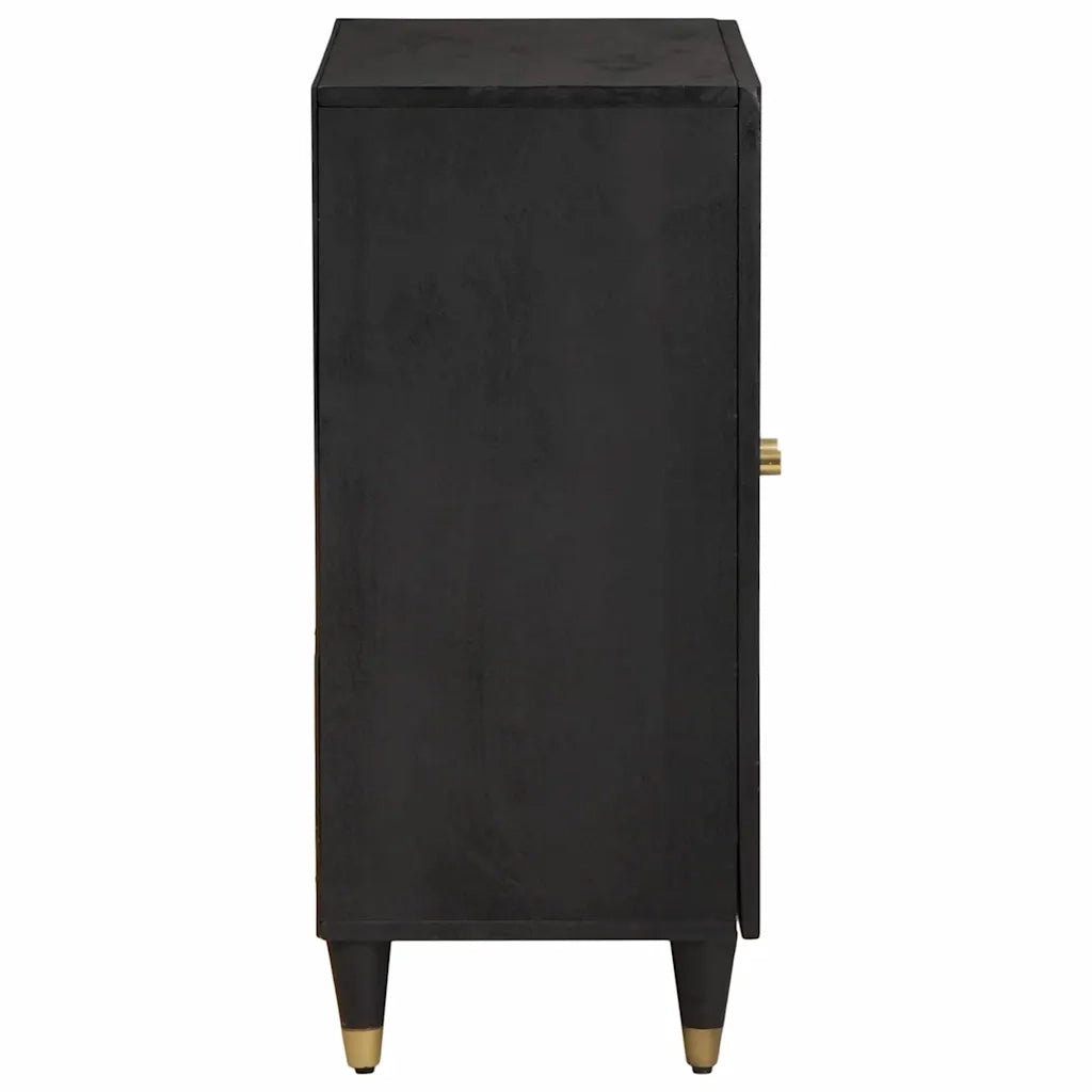 Credenza Nero 60 x 33 x 75 cm Legno di mango massello