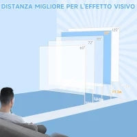 Telo per Proiettore 84" 16:9 Motorizzato con Telecomando, 215x8x140cm, Bianco