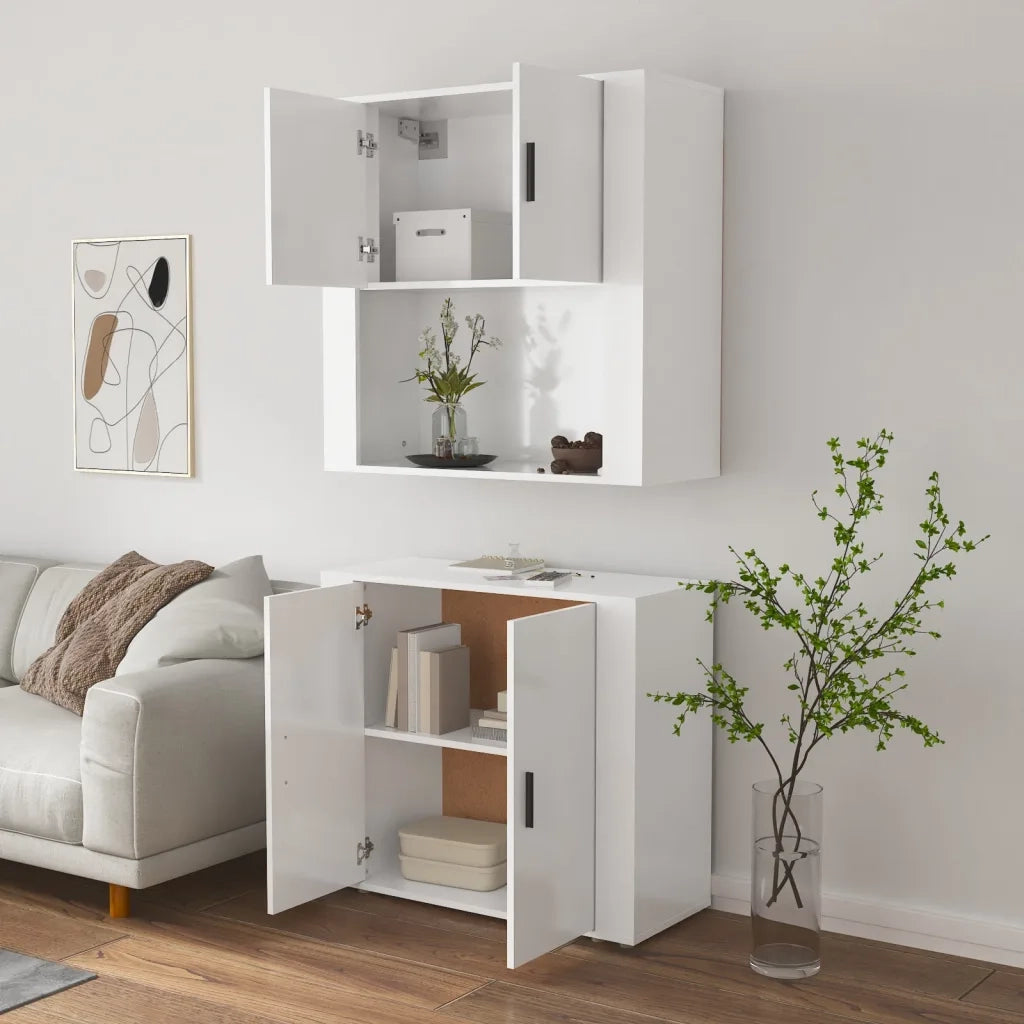 Credenza | Madia | Buffet da pranzo | Armadio da pranzo Bianca in Legno Multistrato