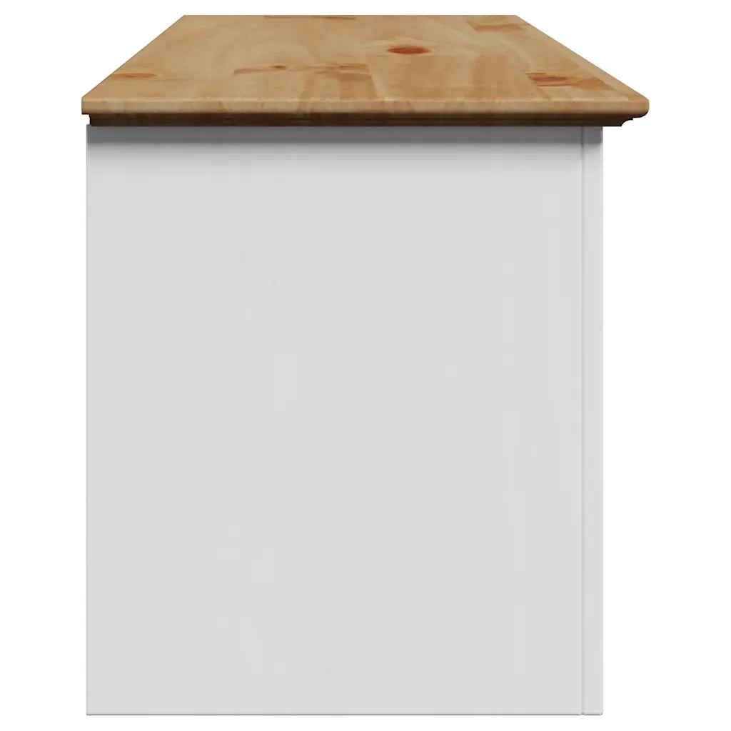 vidaXL Panca da Ingresso BODO Bianca e Marrone 114x40x45 cm