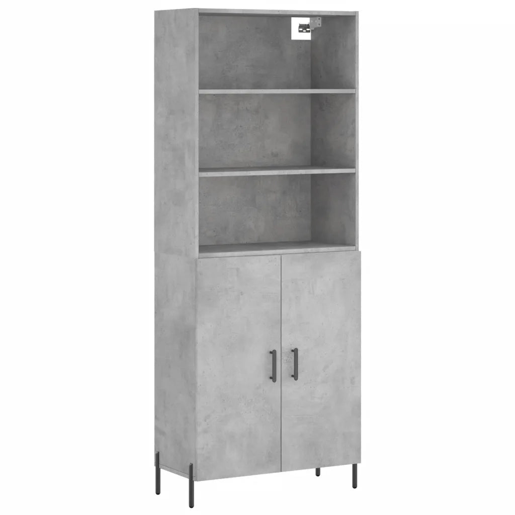 Credenza Grigio Cemento 69,5x34x180 cm in Legno Multistrato 3189265