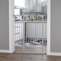 Cancelletto di Sicurezza per Cani 86x104,1 cm in Metallo e Plastica Bianco