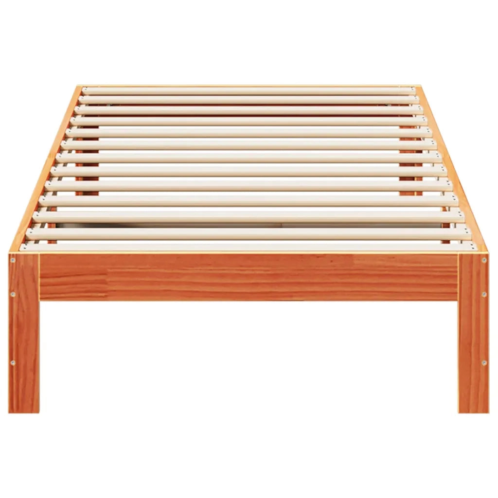 Letto senza Materasso Marrone Cera 80x200 cm Legno di Pino 859216