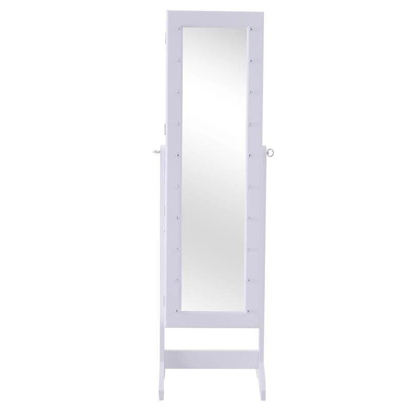 ARMADIO PORTAGIOIE A SPECCHIO CON 20 LUCI LED BIANCO 40 X 37 X 146 CM