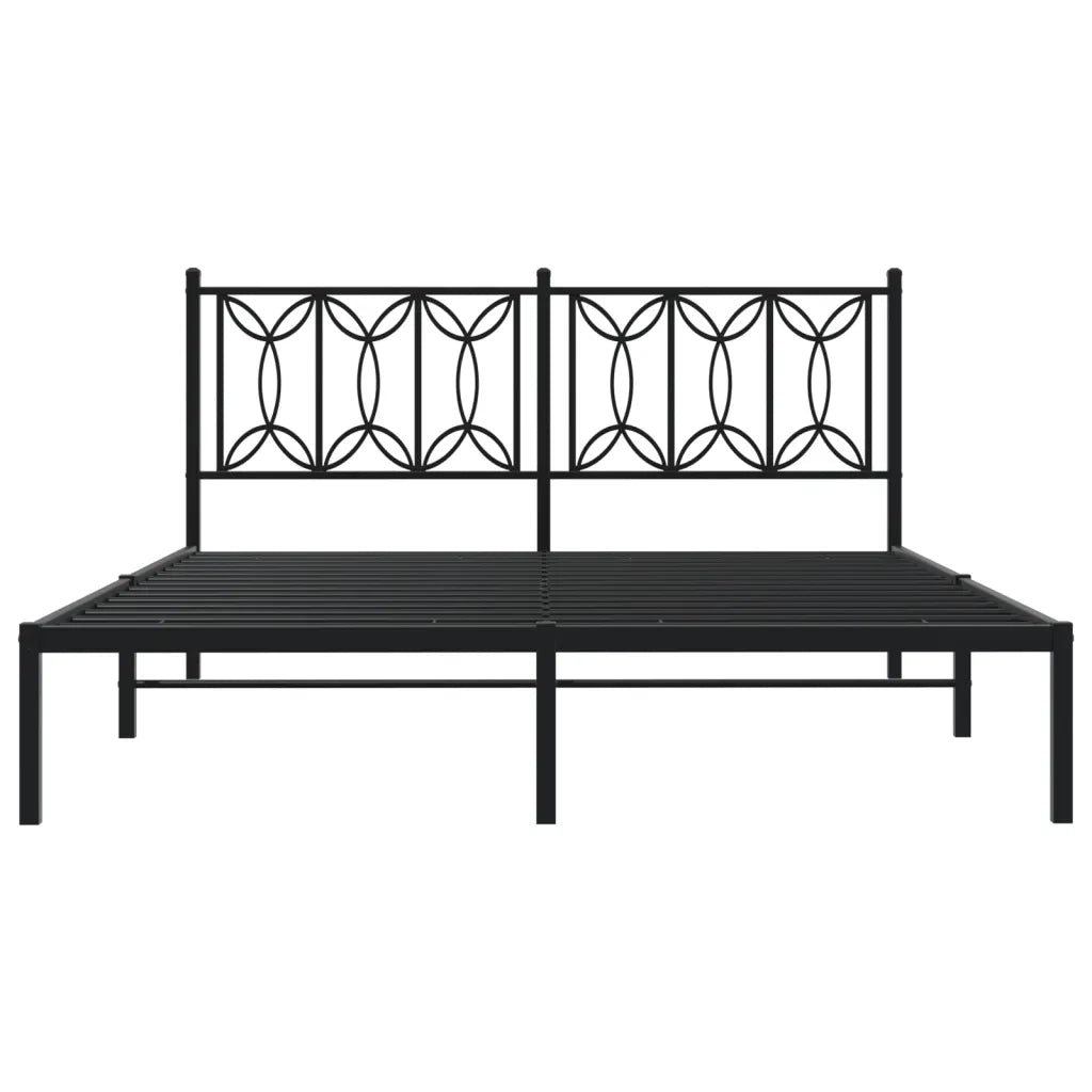 Giroletto con Testiera in Metallo Nero 150x200 cm 376130