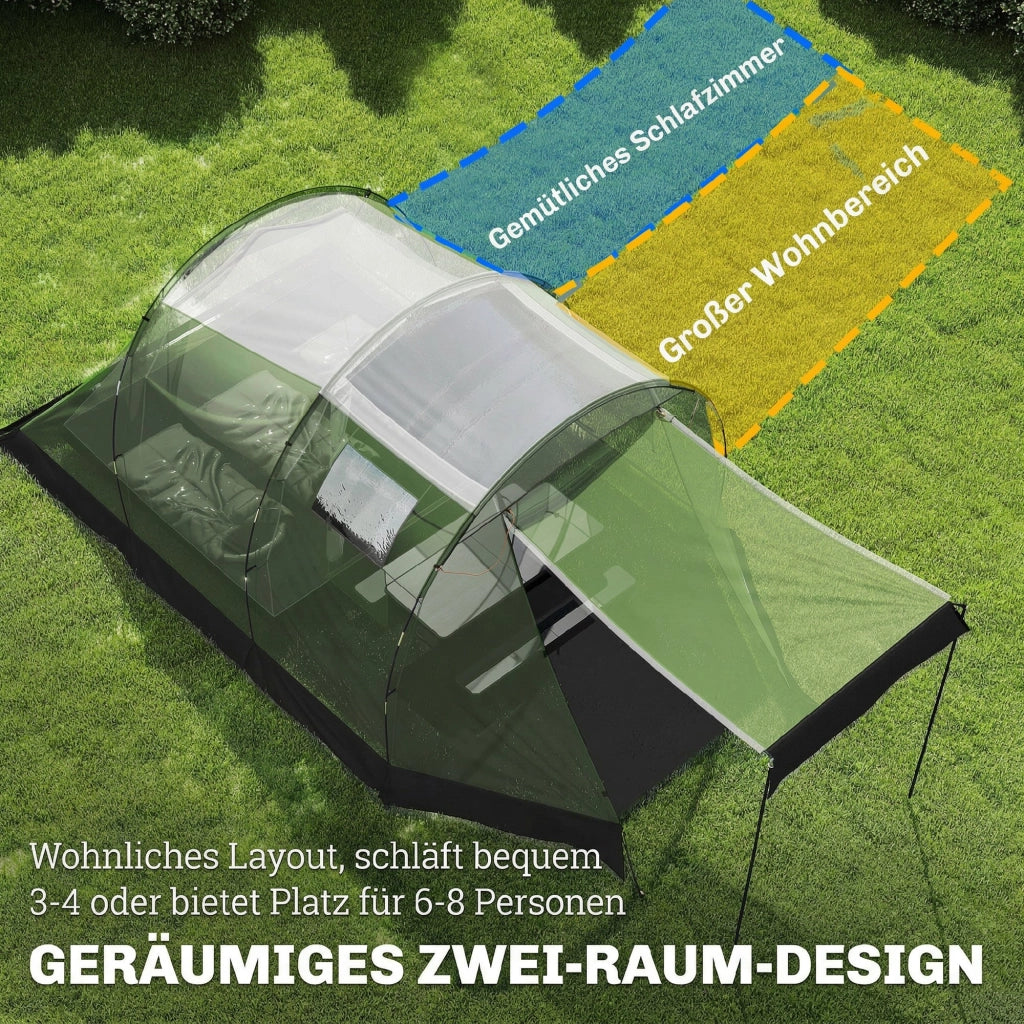 Tenda da campeggio familiare 3-4 persone ¨C zephmum ¨C Verde 3000mm impermeabile