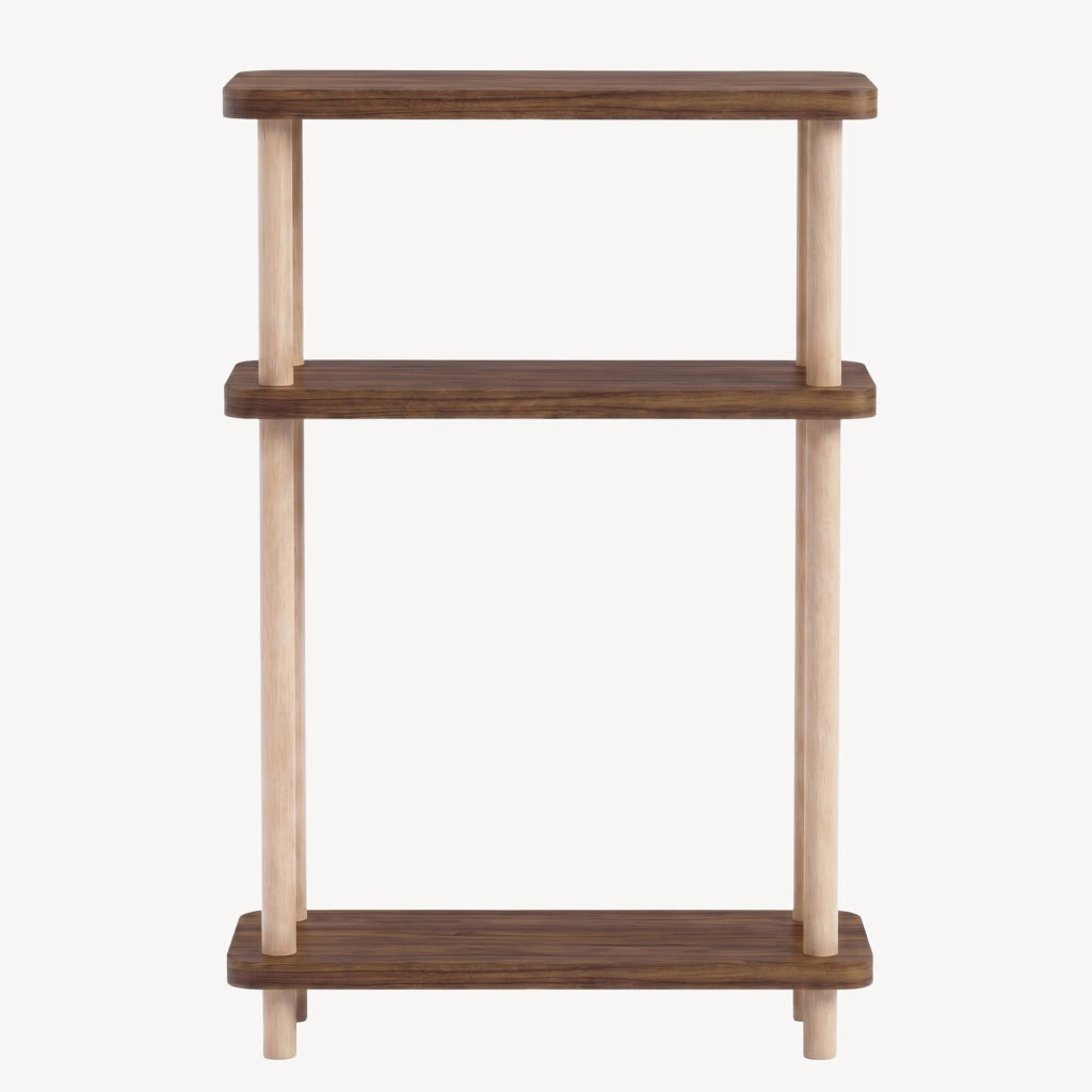 Scaffale da Terra Multiuso Nampernu a 3 Piani 62 x 40 x 18 cm - Effetto Noce [en.casa]