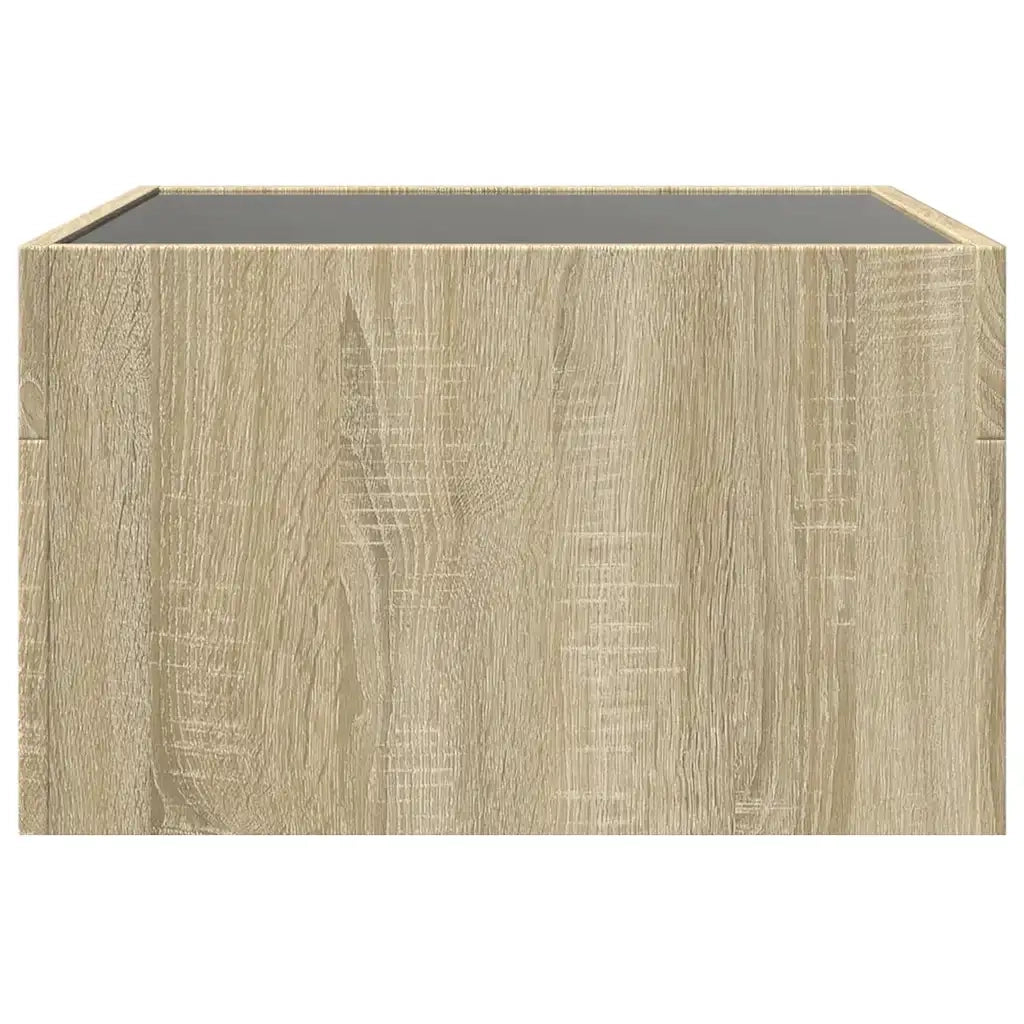 vidaXL Tavolino da Salotto con LED Infinity Rovere Sonoma 50x50x30 cm