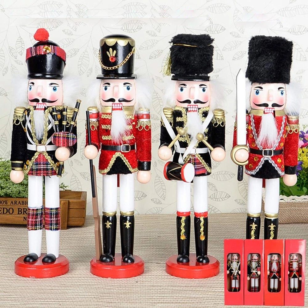 Trade Shop - Soldato Schiaccianoci Di Natale In Legno 30 Cm Decorazioni Addobbi Natalizi -