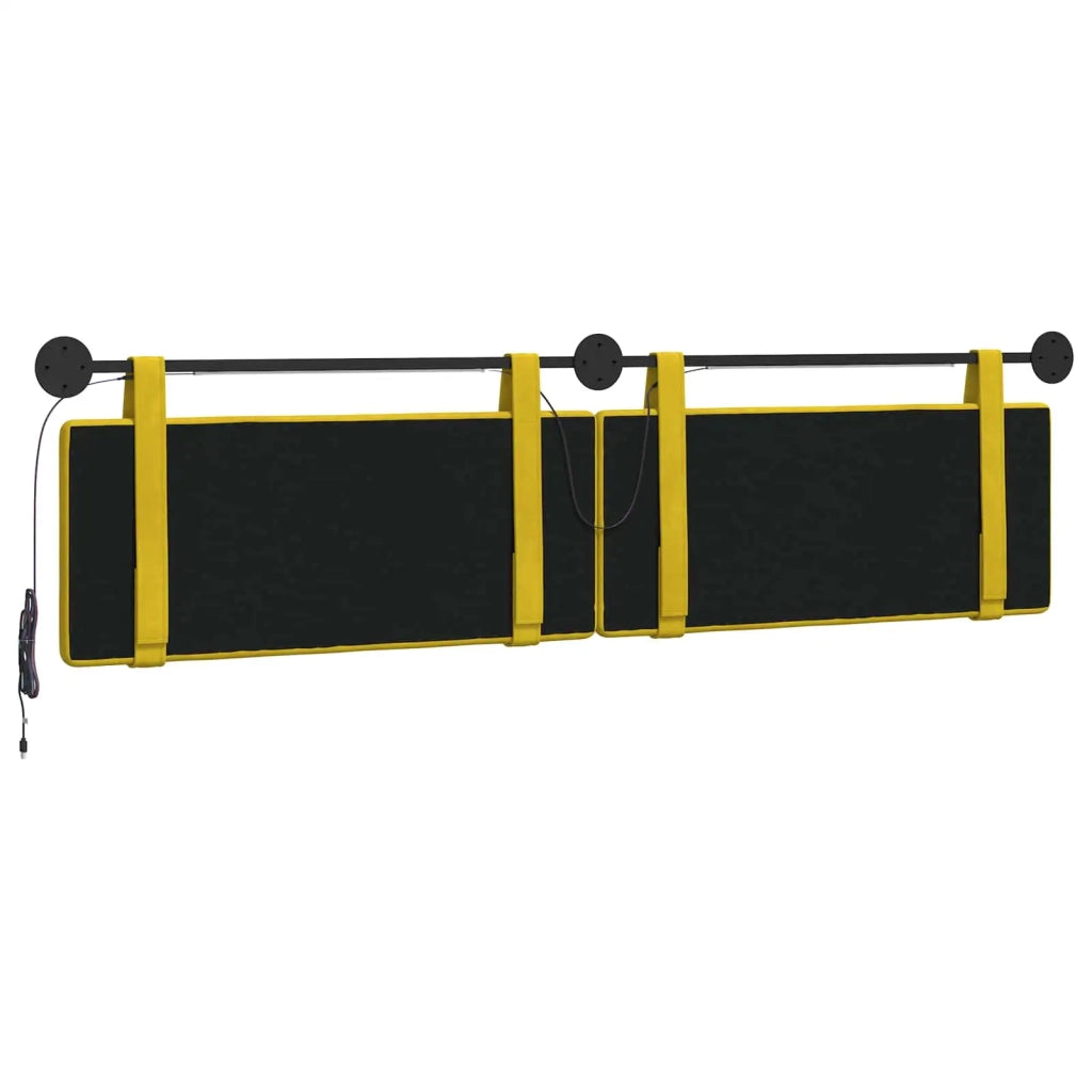 Testiera sospesa Con luce LED Giallo Velluto